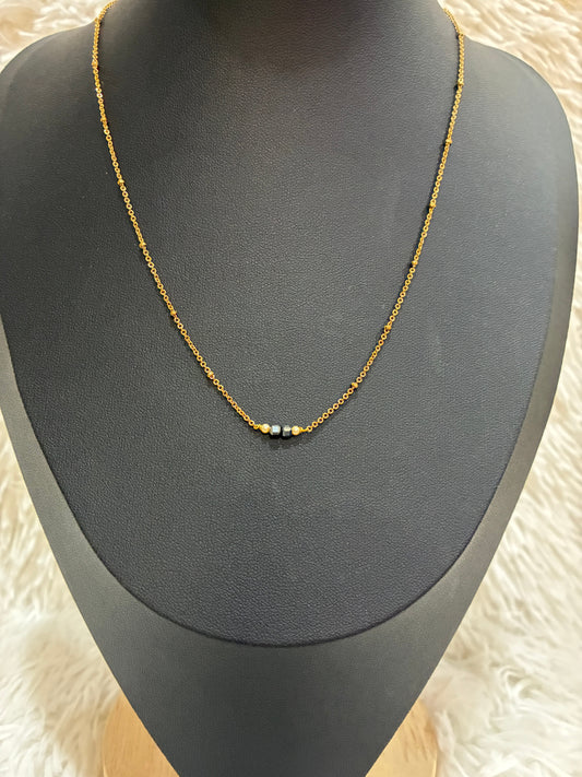 High Quality Micro gold plated with single line black bead chain Made4Madams