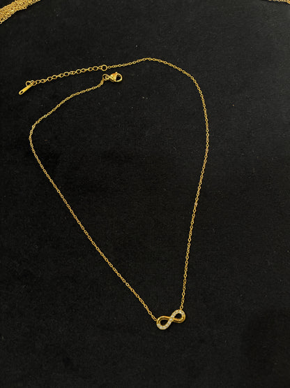 18K Gold Plated Infinity Simple Style | Waterproof | Non Tarnish Pendant Chain Made4Madams