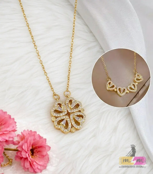 Heart Shape Luxurious Shiny Necklace 18K Gold Plated Made4Madams