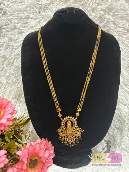 Premium Micro Plated Lakshmi Pendant Long Mangalsutra Made4Madams