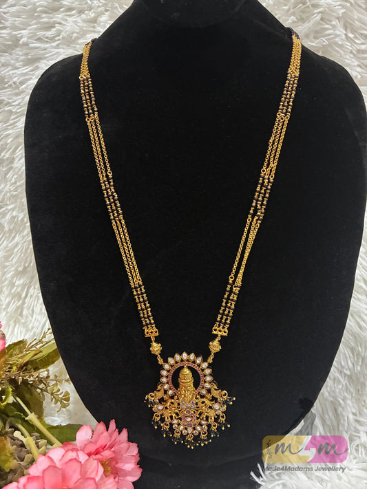 Premium Micro Plated Lakshmi Pendant Long Mangalsutra Made4Madams