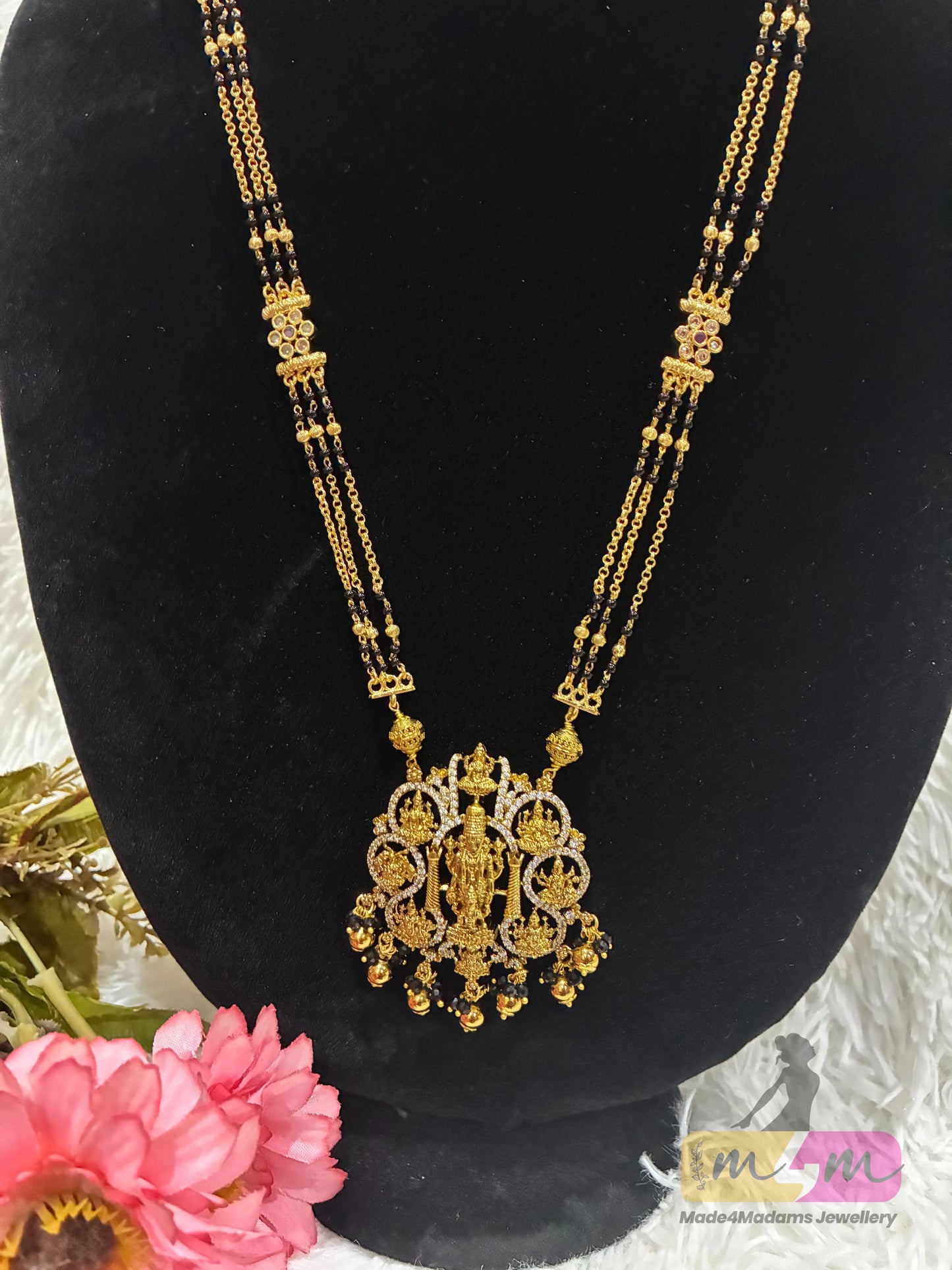 Elegant Ethnic look temple design Long Mangasultra Made4Madams