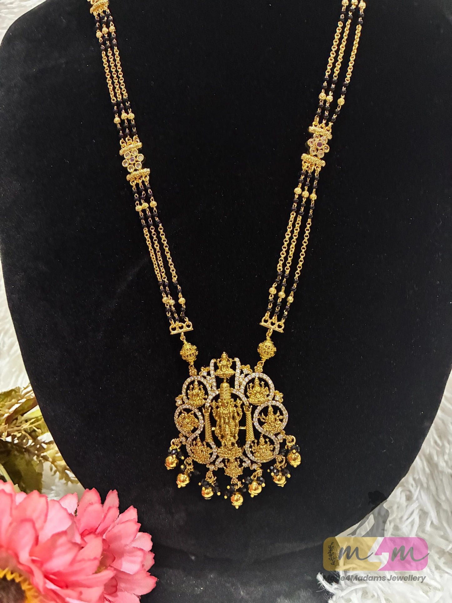 Elegant Ethnic look temple design Long Mangasultra Made4Madams