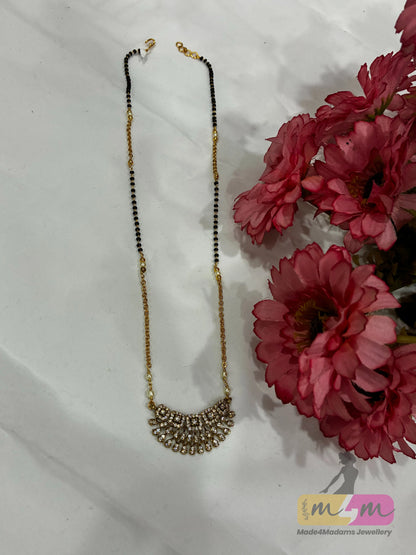 Gold Plated and Black Beaded Mangalsutra chain Made4Madams