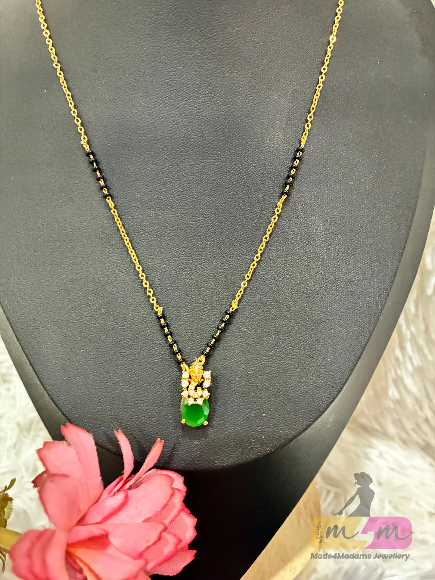 Gold-Plated Mangalsutra Set with Earrings Made4Madams