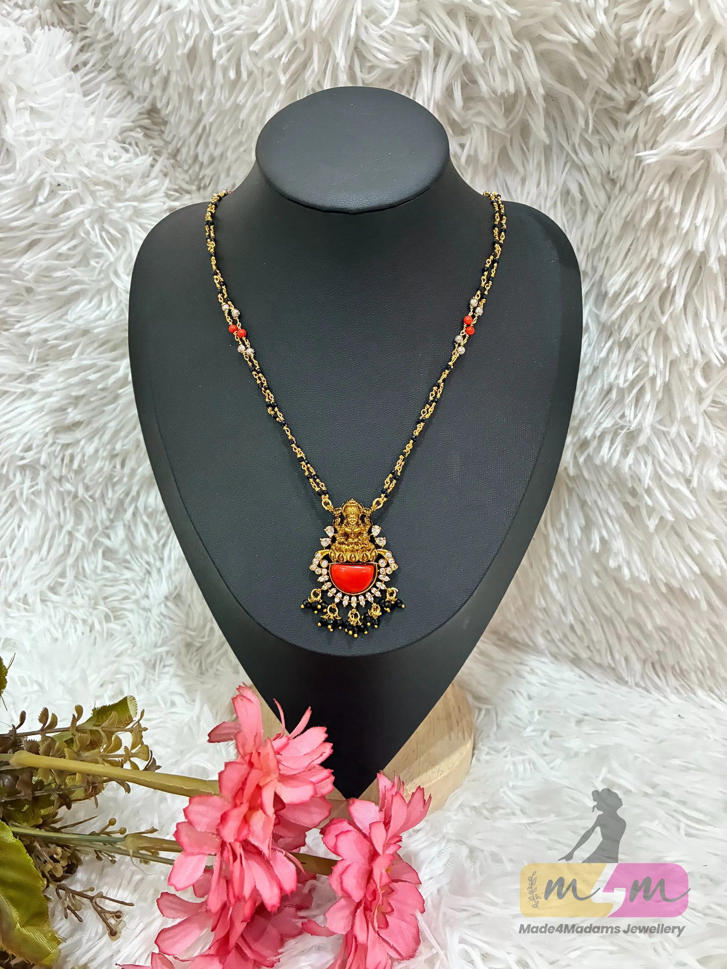 Gold Plated 2 layered Mangalsutra with Lakshmi Pendant Made4Madams