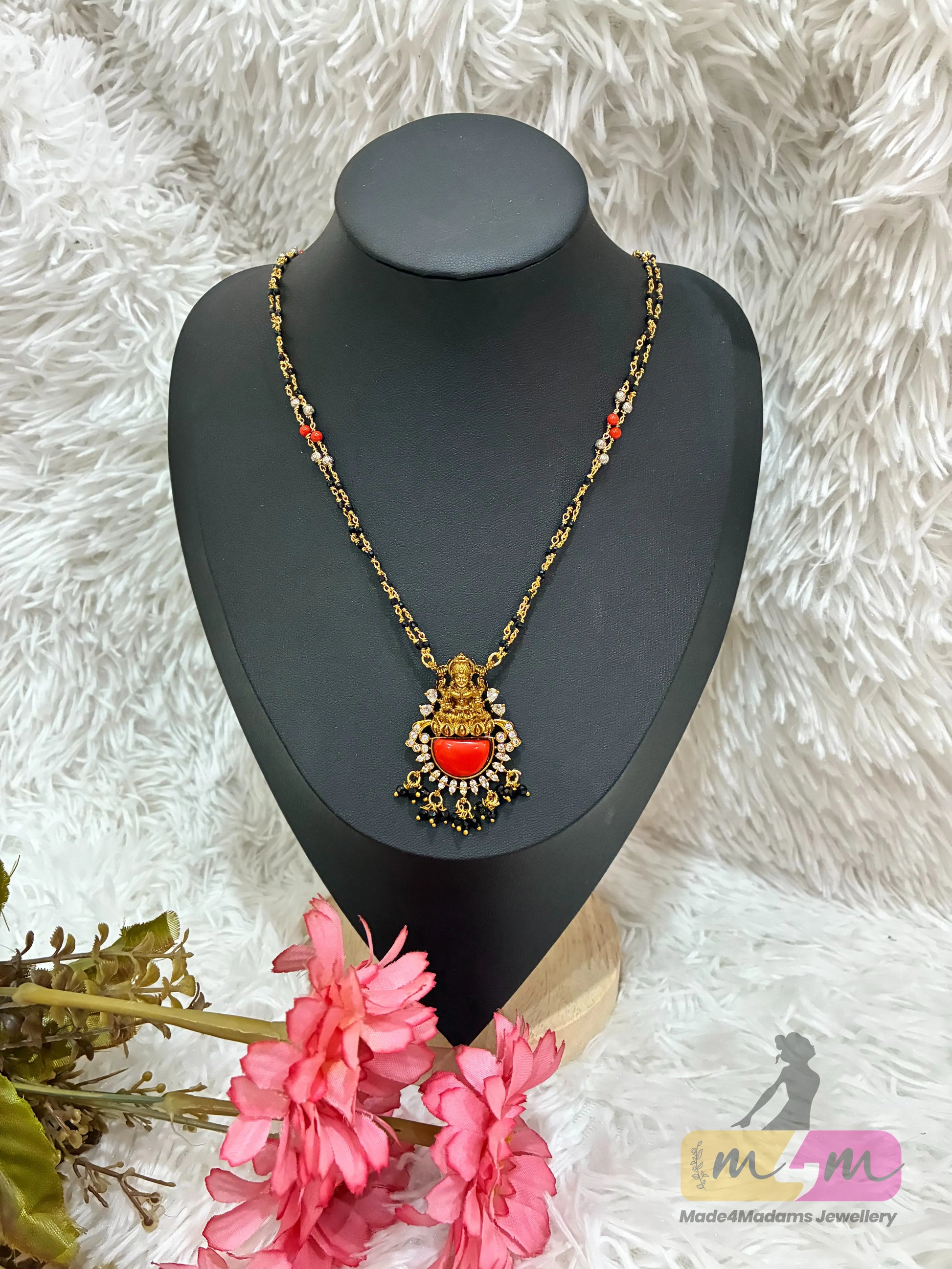 Gold Plated 2 layered Mangalsutra with Lakshmi Pendant Made4Madams