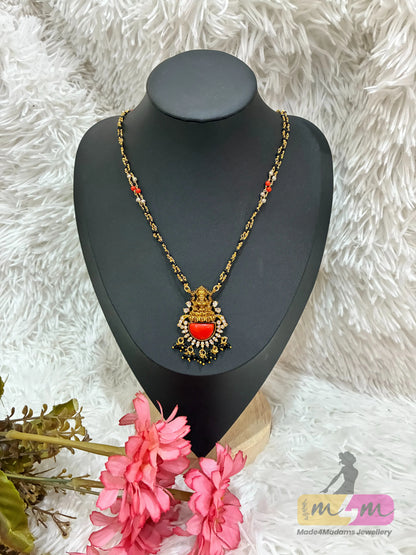 Gold Plated 2 layered Mangalsutra with Lakshmi Pendant Made4Madams
