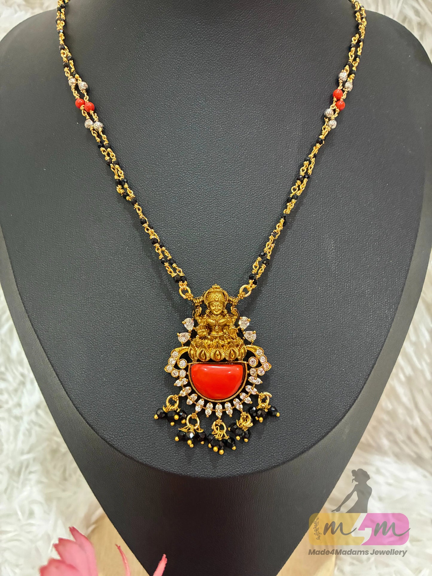 Gold Plated 2 layered Mangalsutra with Lakshmi Pendant Made4Madams