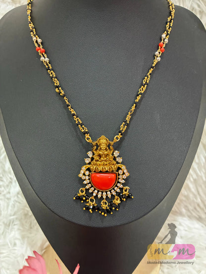 Gold Plated 2 layered Mangalsutra with Lakshmi Pendant Made4Madams