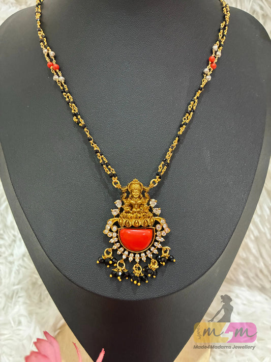 Gold Plated 2 layered Mangalsutra with Lakshmi Pendant Made4Madams