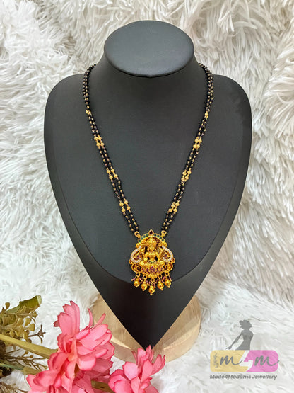 Two-Layered Mangalsutra with Goddess lakshmi pendant Made4Madams