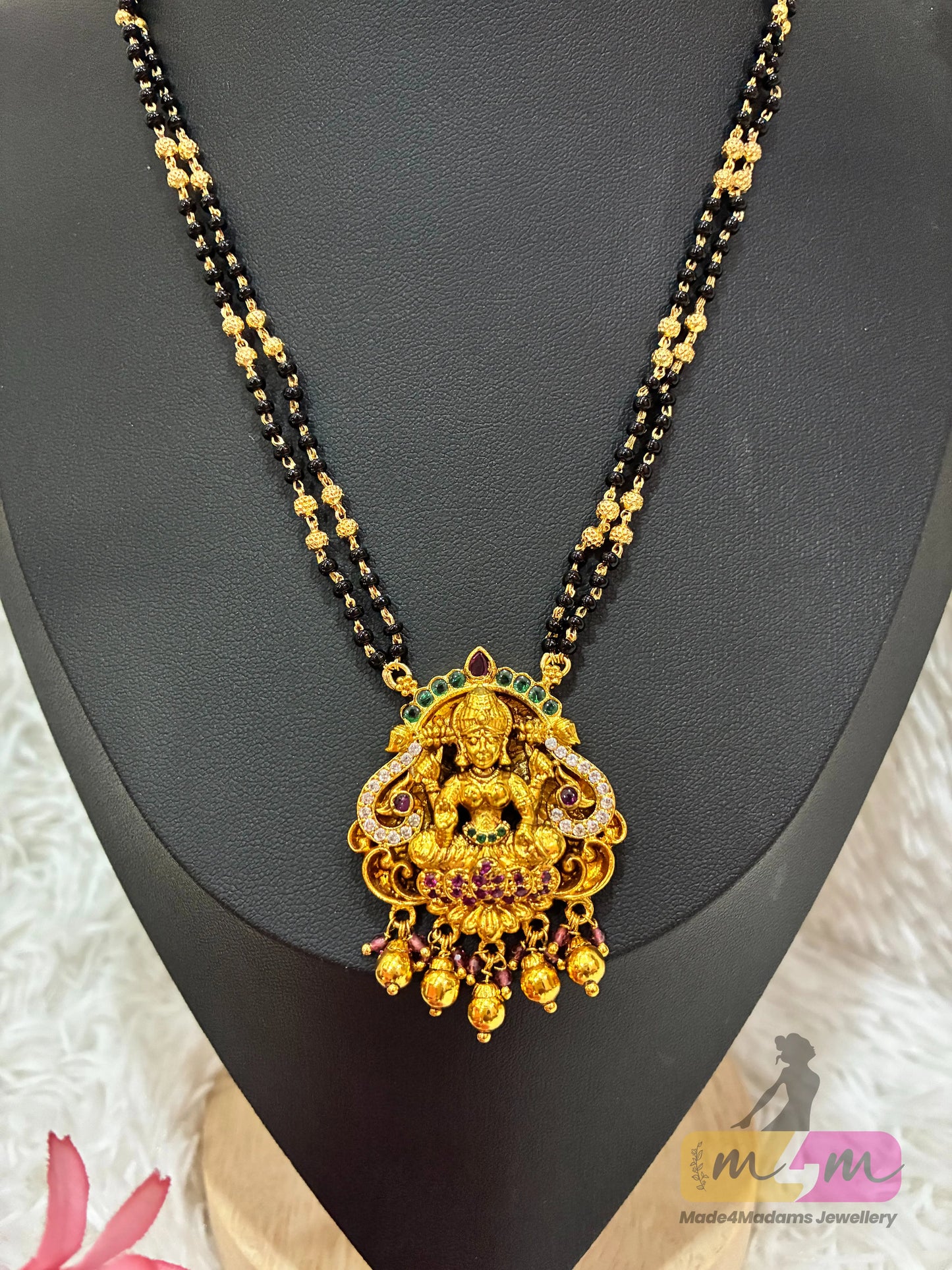 Two-Layered Mangalsutra with Goddess lakshmi pendant Made4Madams