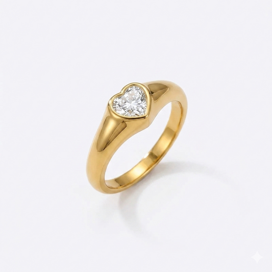 Heart Shape Ring -Anti-Tarnish, Waterproof