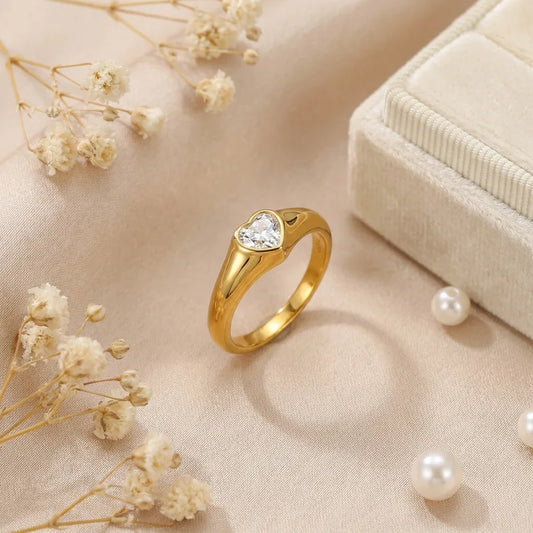 Heart Shape Ring -Anti-Tarnish, Waterproof
