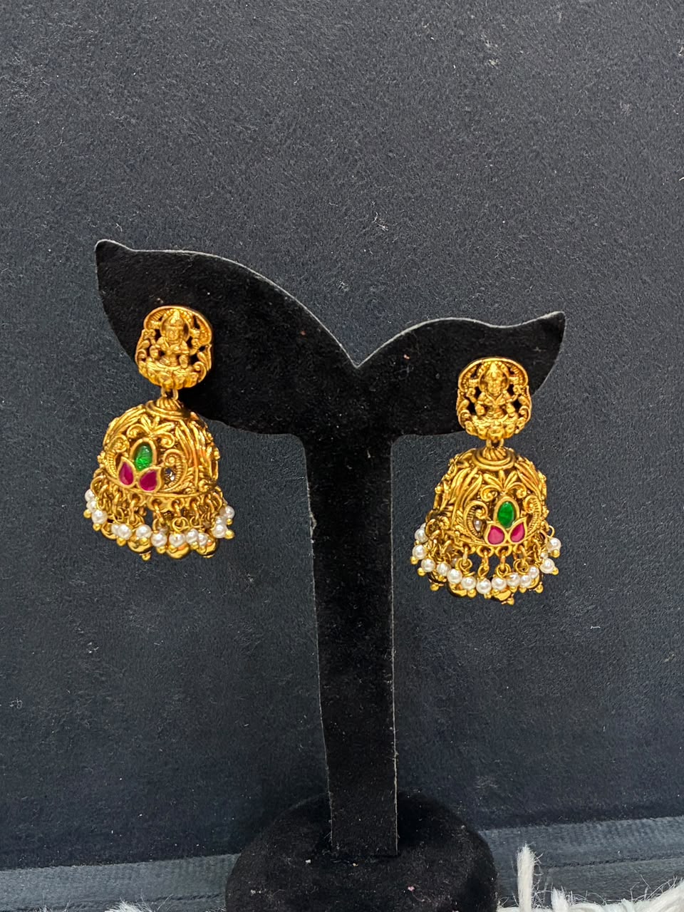 Jadau Kundan Antique butta gold-plated Earrings