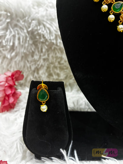 God Lakshmi Motif Choker Style Necklace Set Made4Madams