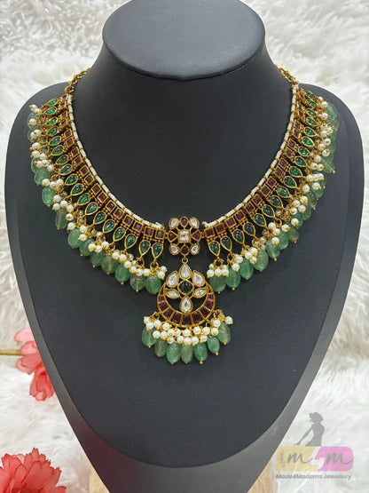 Trending Jadau Kundan necklace Set Made4Madams