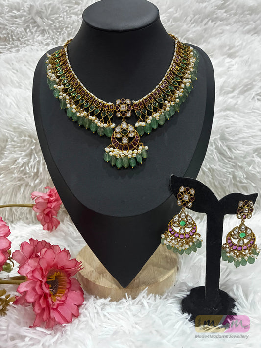 Trending Jadau Kundan necklace Set Made4Madams