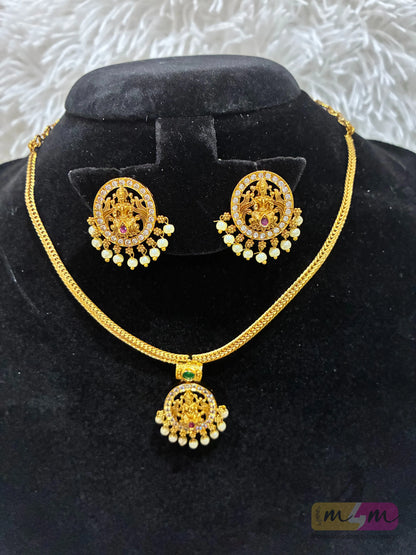 God Motif Nanu Patti Necklace with Earrings Made4Madams