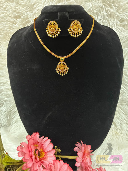 God Motif Nanu Patti Necklace with Earrings Made4Madams