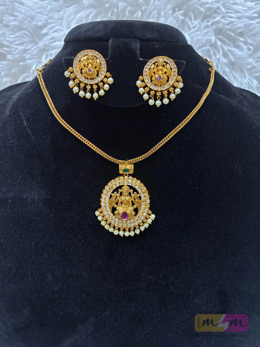 God Motif Nanu Patti Necklace with Earrings Made4Madams