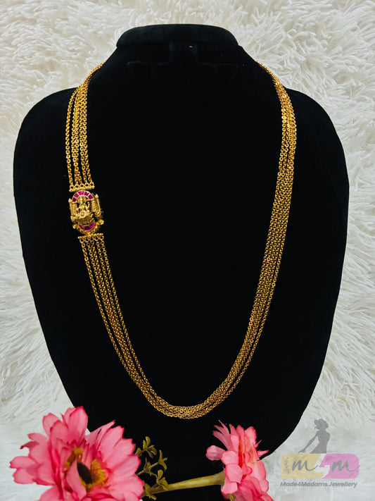 Necklace - 5 Lines Chandraharam Made4Madams