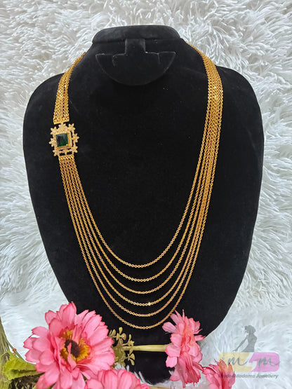 Necklace - 6 Lines Chandraharam Made4Madams