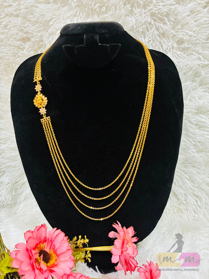 Necklace - 4 Lines Chandraharam Made4Madams