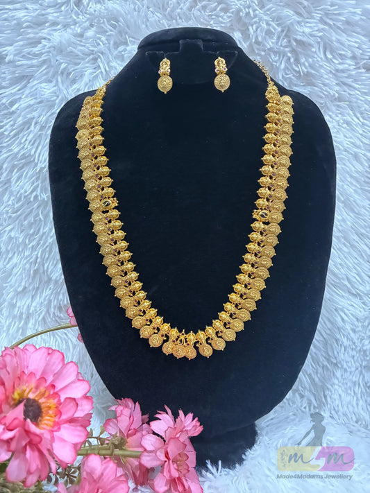 High Quality Lakshmi Kasula Haram necklace with Earrings Made4Madams
