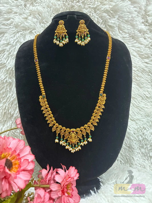 Simple elegant Long Necklace Set with Earrings Made4Madams