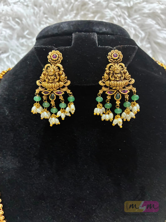 Simple elegant Long Necklace Set with Earrings Made4Madams