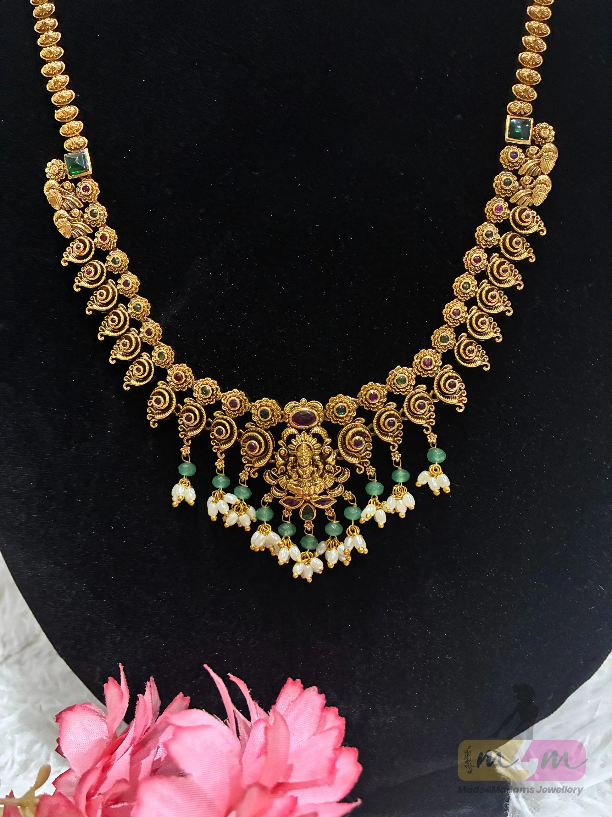 Simple elegant Long Necklace Set with Earrings Made4Madams