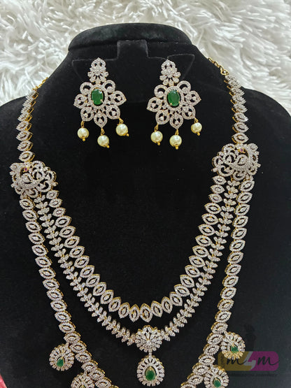 Diamond Alike 3 Layered Party wear Necklace Set Made4Madams
