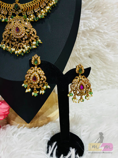 Micro Gold Plated Jalebi Pattern Necklace set Made4Madams