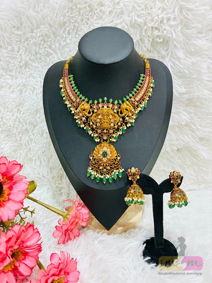 Heavy Chocker Style Necklace with Earrings Made4Madams
