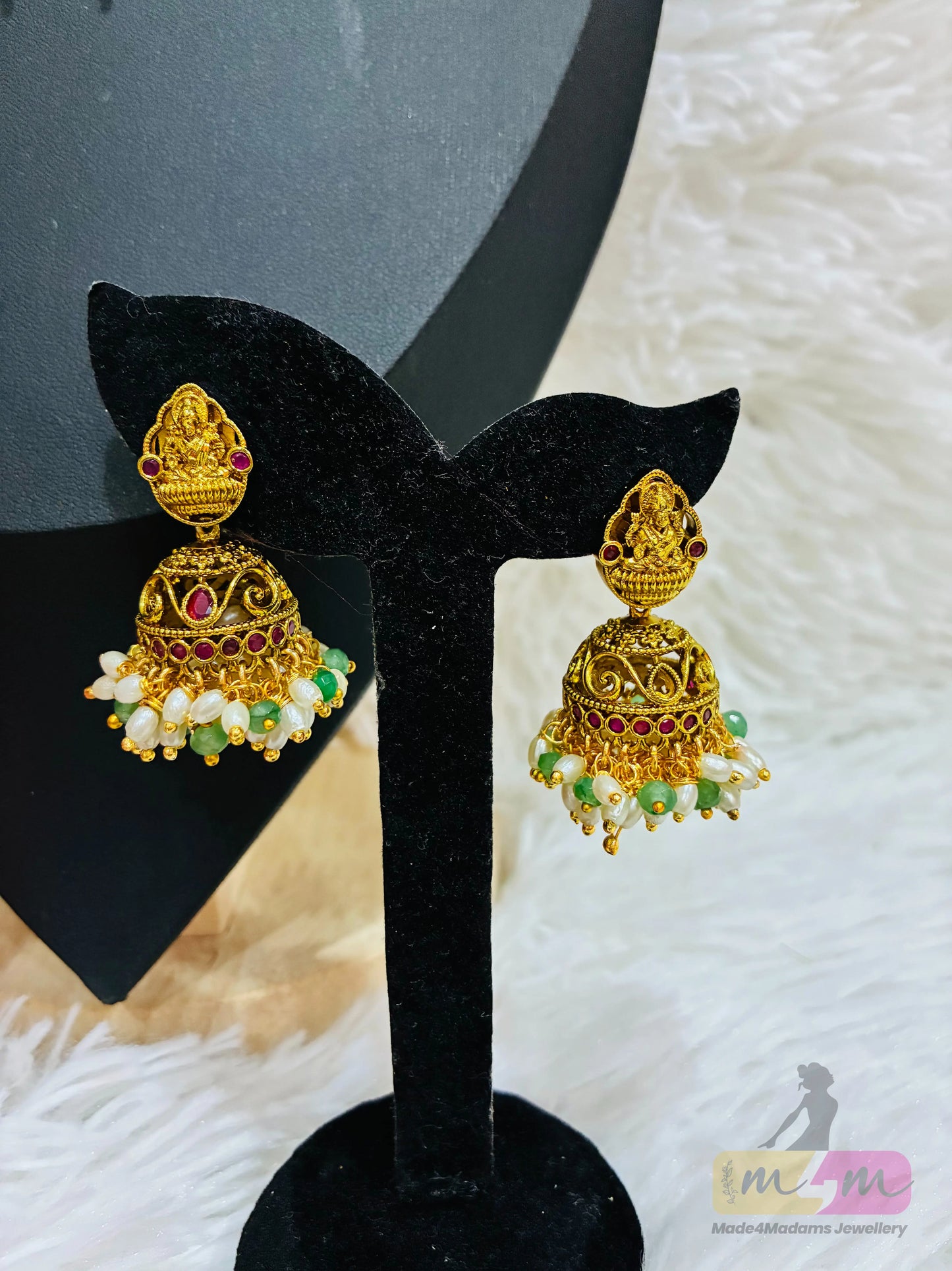 God Motif Short Necklace set with Earrings Made4Madams