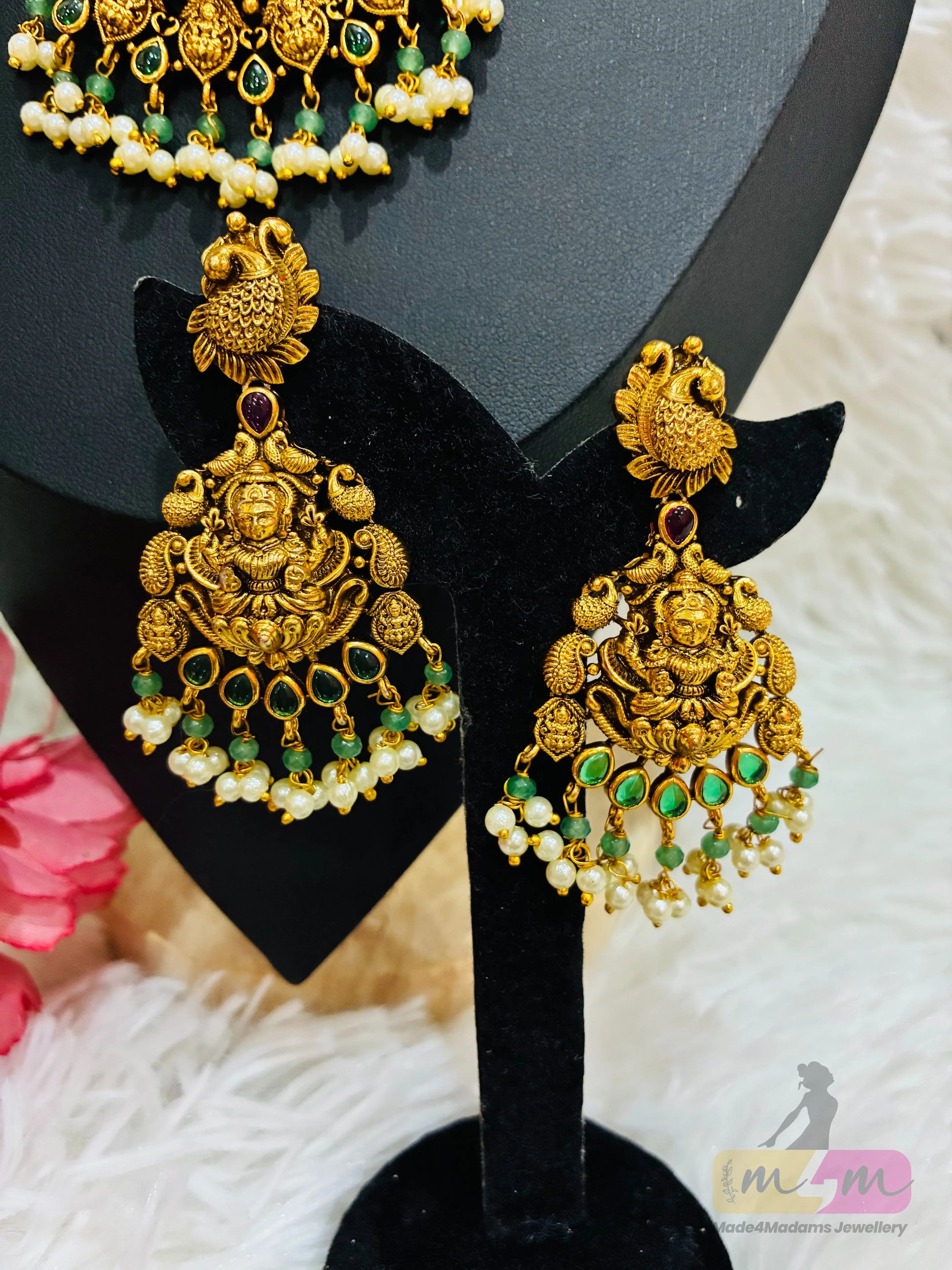 God Motif Necklace set with Earrings Made4Madams