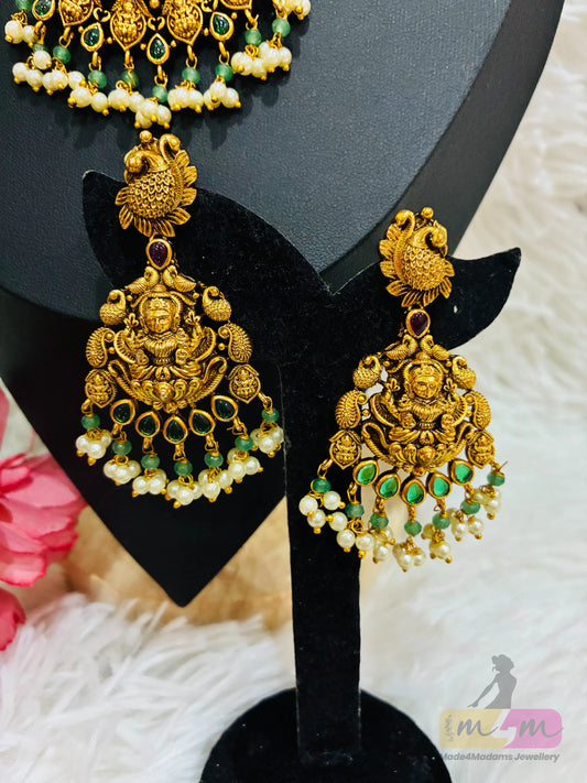 God Motif Necklace set with Earrings Made4Madams
