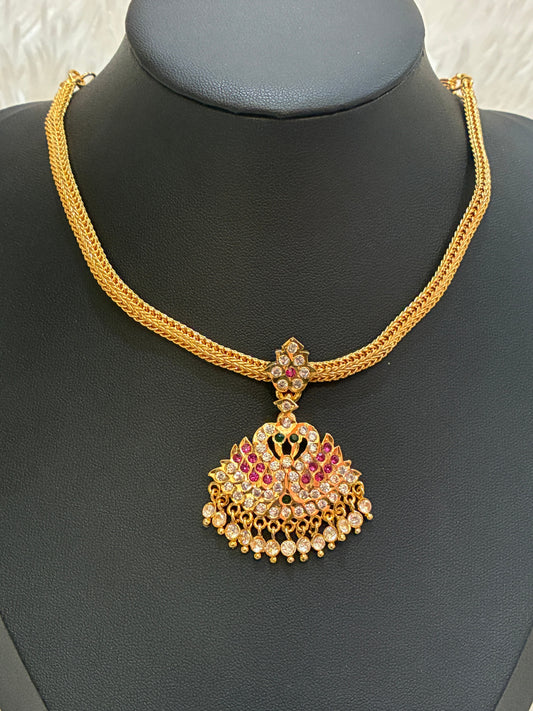 Traditional Micro Gold Plated Nanu with Swan Pendant Made4Madams