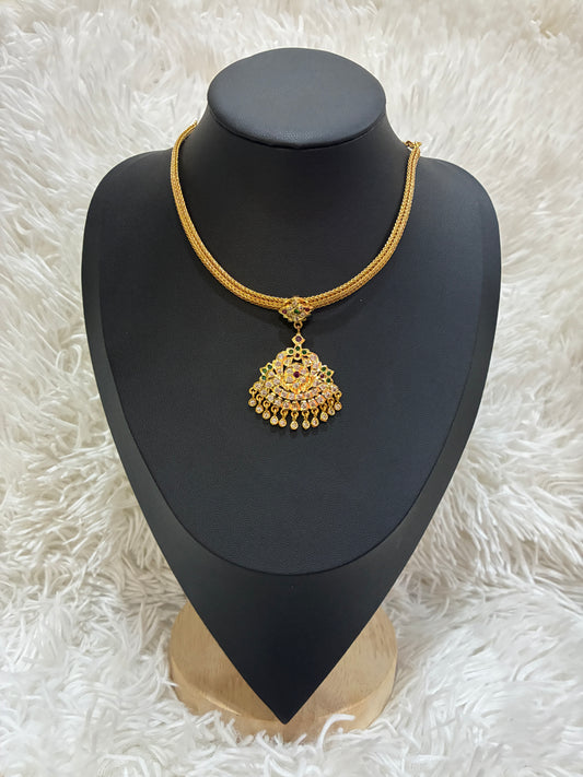 Traditional Micro Gold Plated Nanu with Swan Motif Pendent