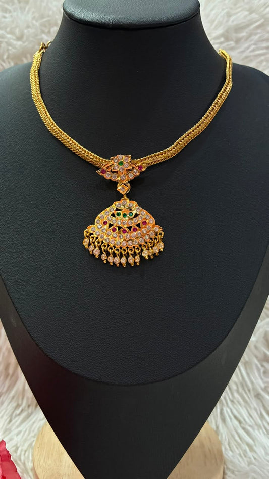 Traditional Micro Gold Plated Nanu with Panchaloha Floral design