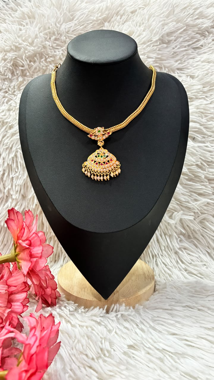 Traditional Micro Gold Plated Nanu with Panchaloha Floral design
