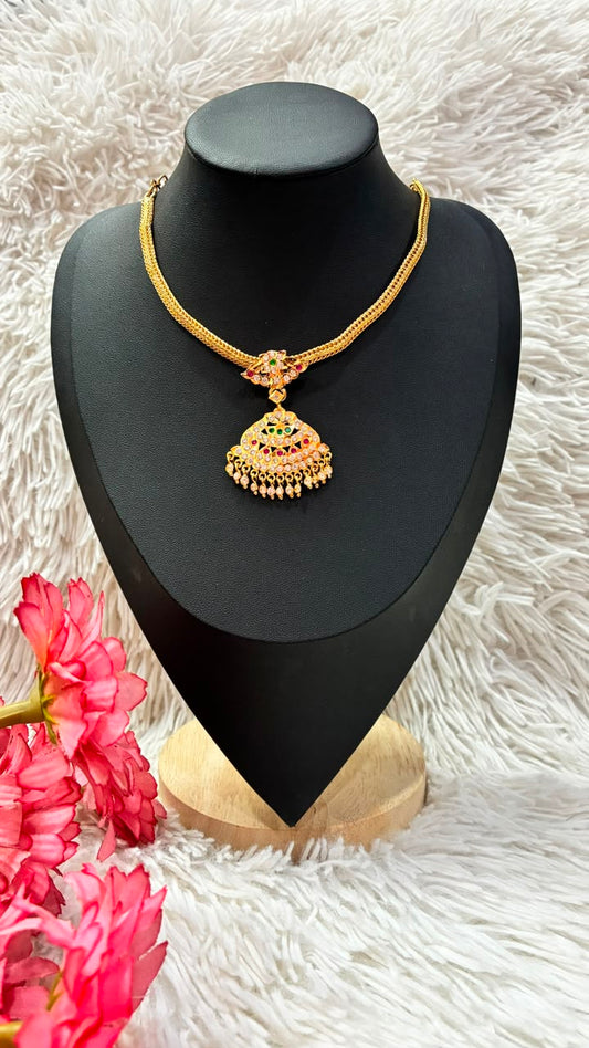 Traditional Micro Gold Plated Nanu with Panchaloha Floral design
