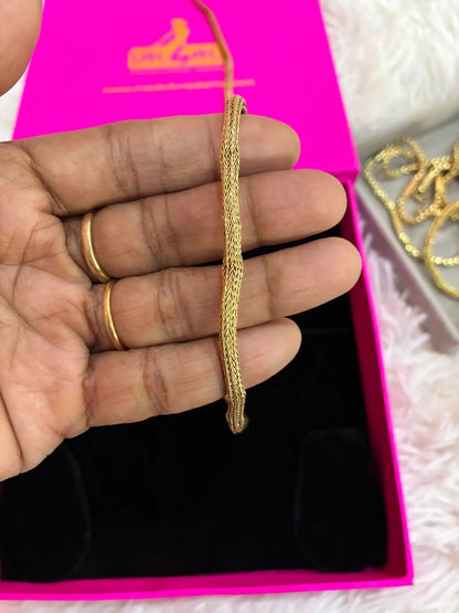 Unpolished Panchaloham Thali Chain-Mesh Style/Gopi Thadu Made4Madams