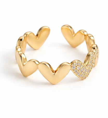 Heart Shape Elegant Simple Style Open Ring Made4Madams