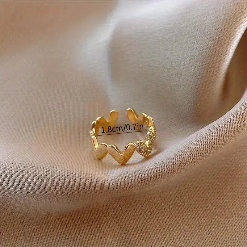 Heart Shape Elegant Simple Style Open Ring Made4Madams