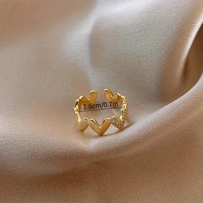 Heart Shape Elegant Simple Style Open Ring Made4Madams