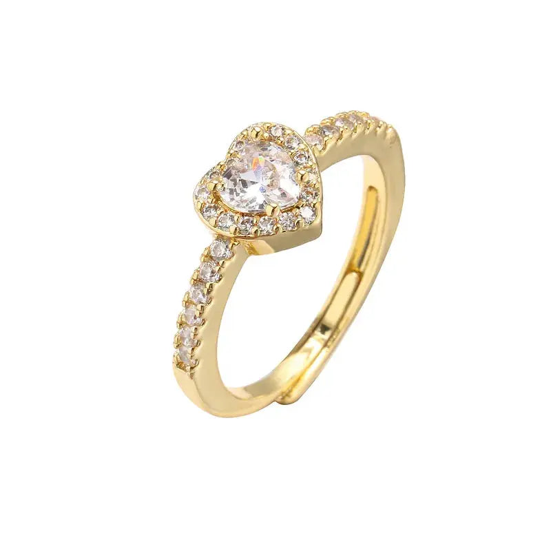 Sweet Heart Shape Adjustable Ring -Anti-Tarnish, Waterproof Made4Madams