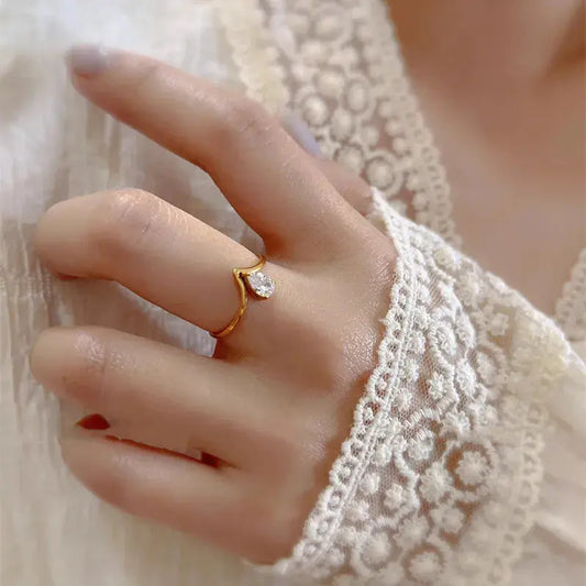 Simple Style Solid 18K Gold Plated Ring Made4Madams